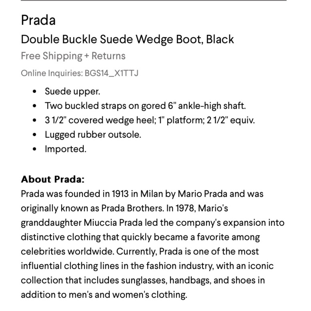 PRADA Black Suede Double Buckle Wedge Ankle Booties Boots - Picture 10 of 13